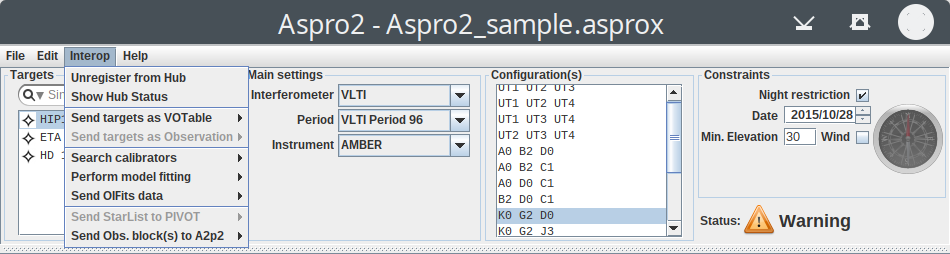 Interop menu