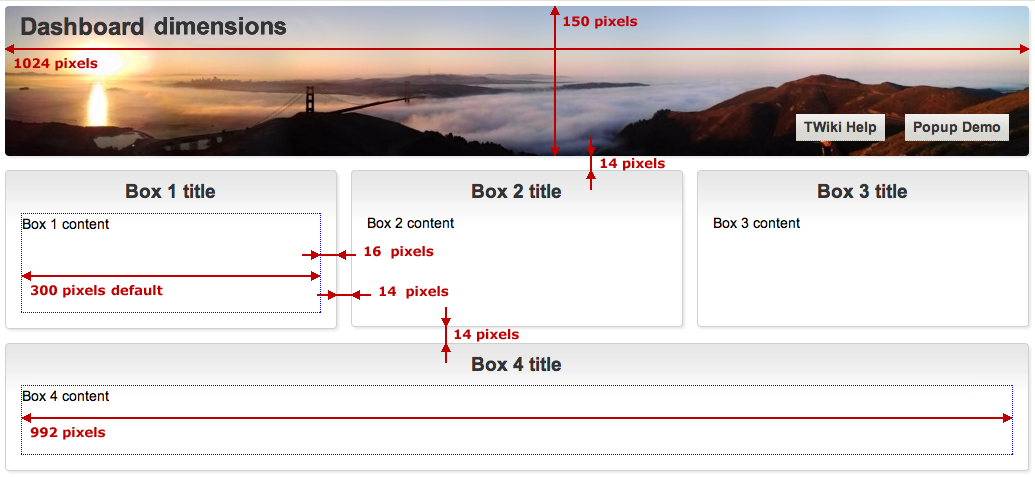 dashboard dimensions